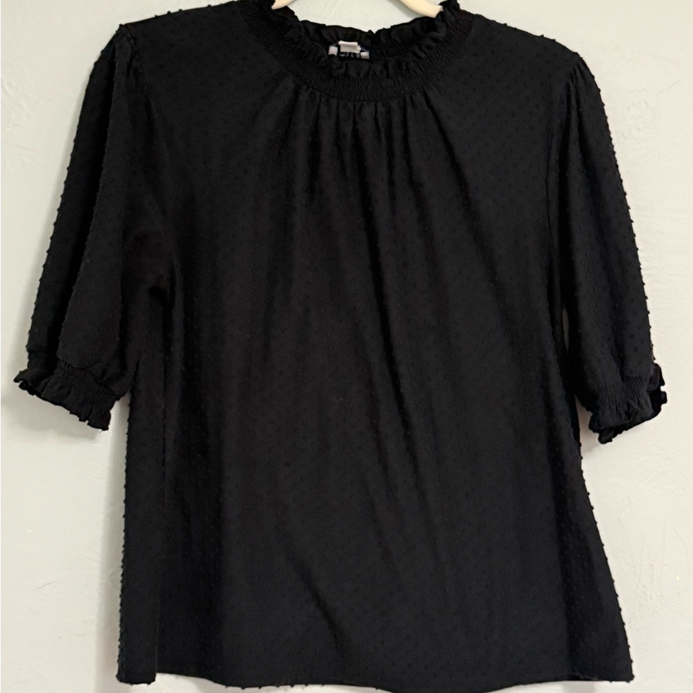 J. Crew Black Textured Blouse
